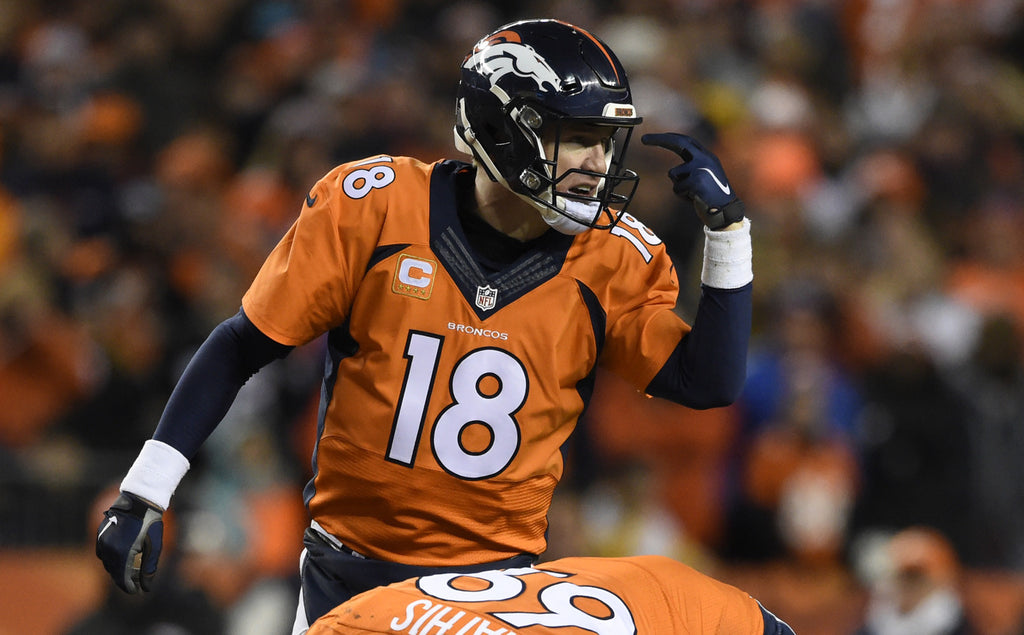 Denver Broncos quarterback Peyton Manning (18) signals to the wideouts during the fourth quarter against the Pittsburgh Steelers January 17, 2016 in the Divisional Round Playoff game at Sports Authority Field at Mile High Stadium. (Photo By Helen Richardson/The Denver Post)