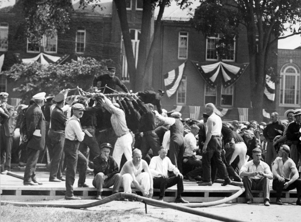 The Veteran Firemen’s hand engine muster competition, July 10, 1926. -- Courtesy Phillips Library, Peabody Essex Museum