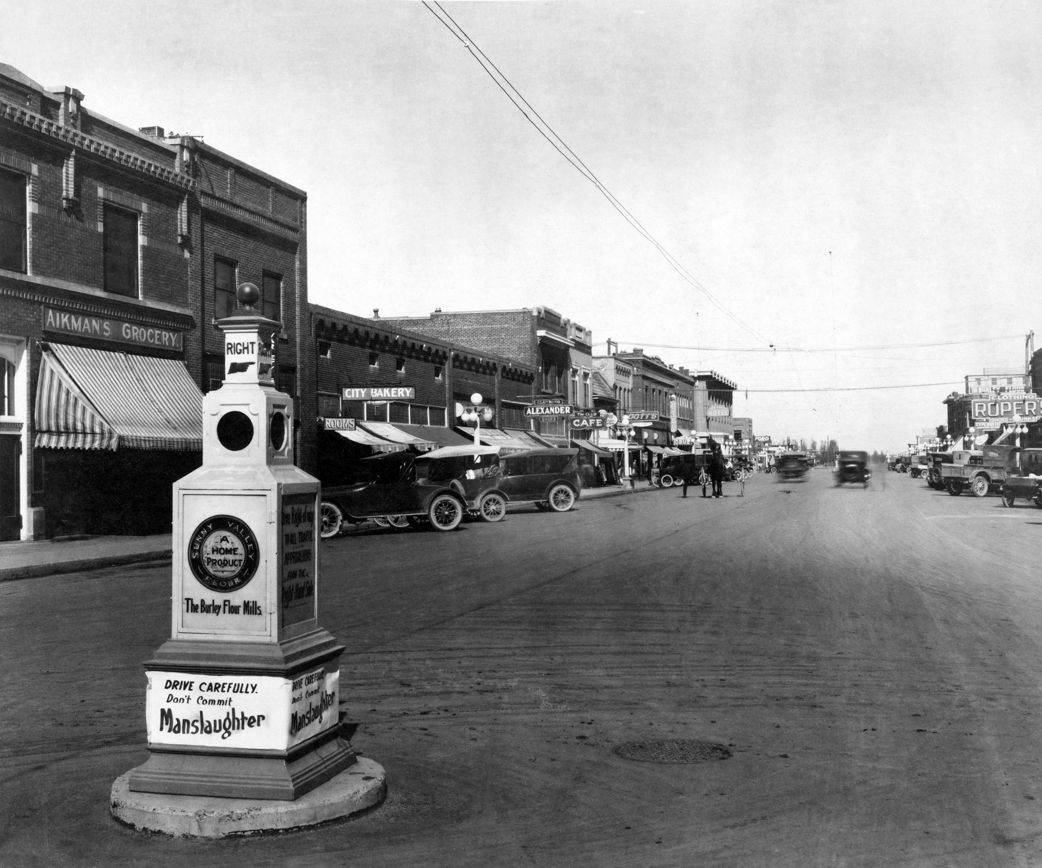 Northwest corner of Overland Avenue and Thirteenth Street, Burley, 1910s. -- Cassia County Historical Museum