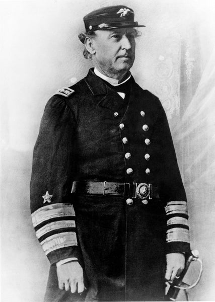 Admiral Farragut in dress uniform. In 1853, Secretary of the Navy James C. Dobbin selected Commander David G. Farragut to create Mare Island Navy Yard near San Francisco in San Pablo Bay. On September 16, 1854, Commander Farragut arrived to oversee the building of the Mare Island Navy Yard at Vallejo, California, which became the primary port for ship repairs on the West Coast. -- Courtesy Vallejo Naval and Historical Museum