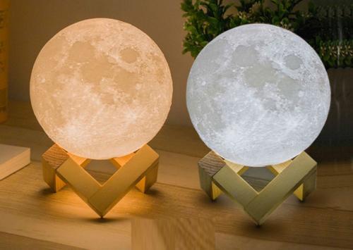 3d printed led moon lamp