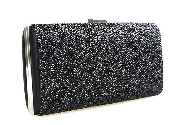 black silver clutch bag