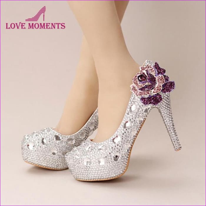 silver crystal shoes