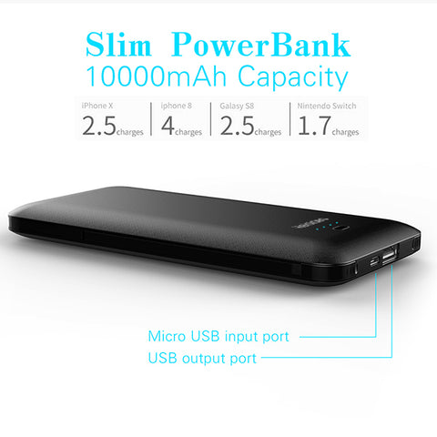 slim power bank 10000mah Heloideo