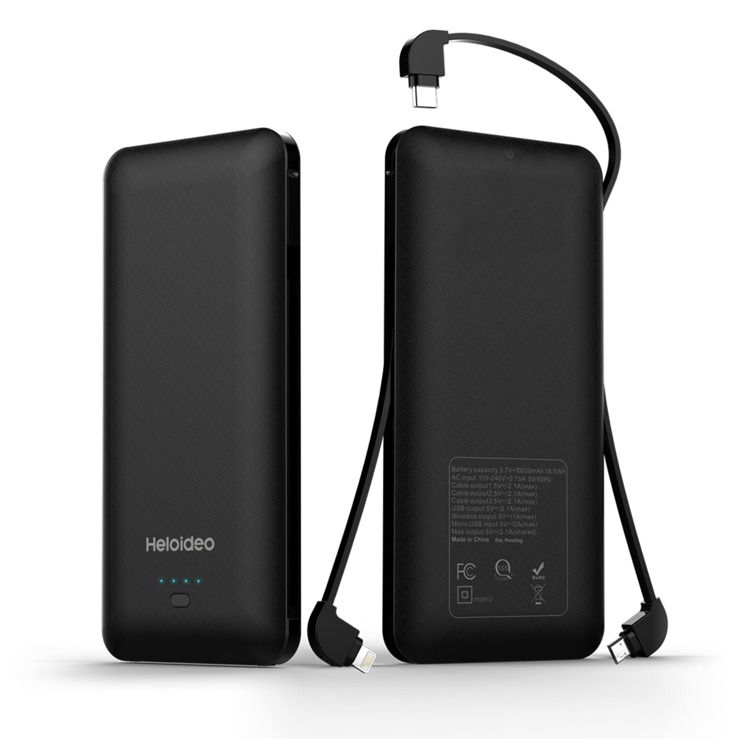 dorst Knuppel Exclusief NO AC plug Portable Best Power Bank built-in Lightning micro type cable  10000mAh – Heloideo