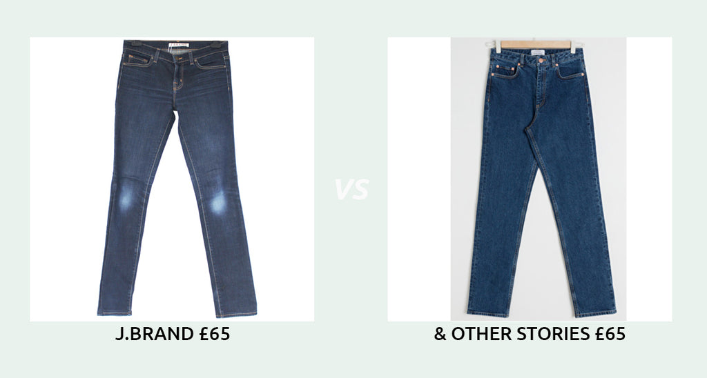 Preloved designer jeans vs high street