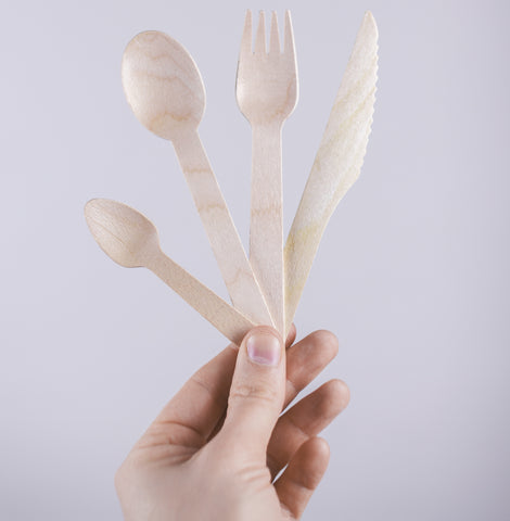 Biodegradable wooden cutlery