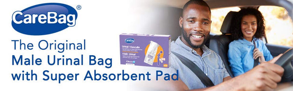 Carebag Medical Grade Male Travel Urinal Bag with Super Absorbent Pad - 20 Count