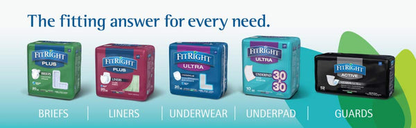 FitRight Plus Adult Diapers - Disposable Incontinence Briefs with Tabs - Moderate Absorbency