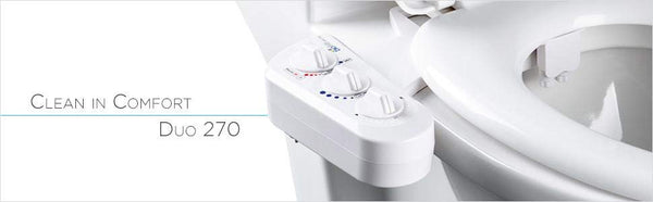 Bio Bidet Duo Dual Nozzle Hot and Cold Fresh Water Spray Non-Electric Mechanical Bidet Toilet Seat Attachment Posterior and Feminine Wash