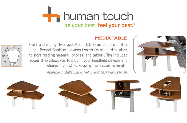 Human Touch Perfect Chair Free Standing Two Level Media Table