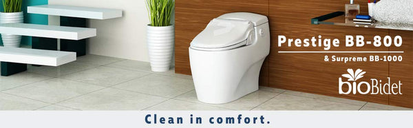 BioBidet Prestige White Electric Bidet Toilet Seat with Adjustable Warm Water