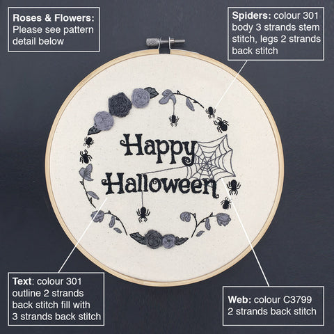 How to make a halloween embroidery hoop