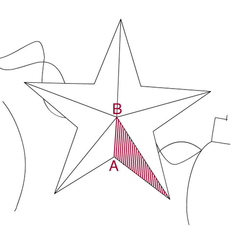Illustration of satin stitch to fill in a star