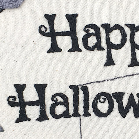 Close up of halloween text