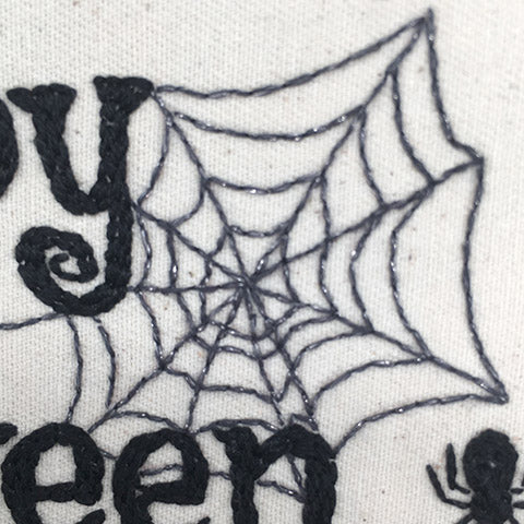 Halloween spiders web embroidery