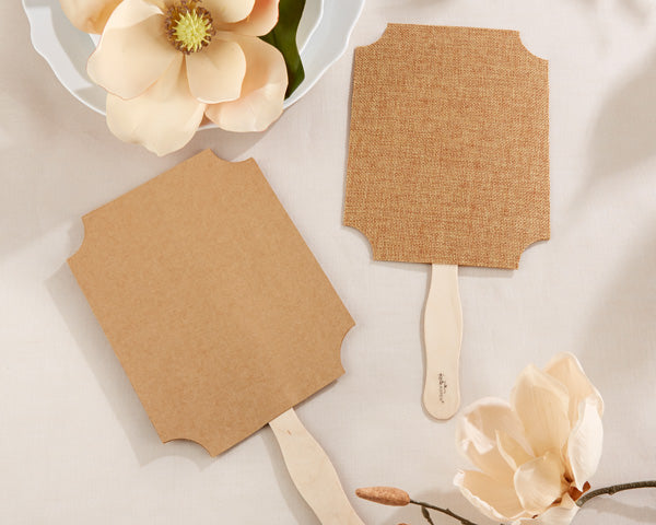 burlap wedding fans