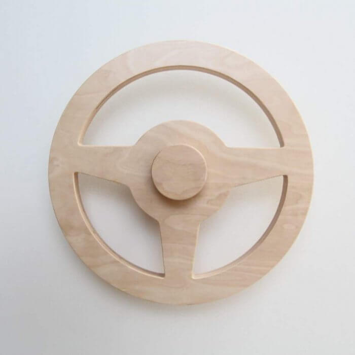 wooden steering wheel toy