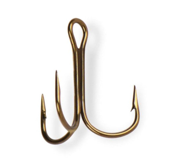 25 Pack Mustad 35647BR Bronze Size 8 Round Bend Treble Hooks Trout 