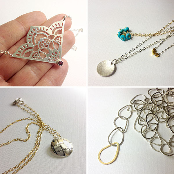 New jewellery designs in silver, gold and gemstones by Simone Walsh.
