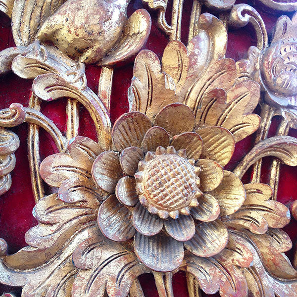 Hand carved woodwork in a Balinese temple.