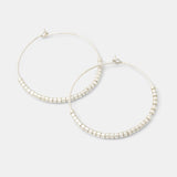 Beaded hoop earrings: silver - Simone Walsh Jewellery Australia }}
