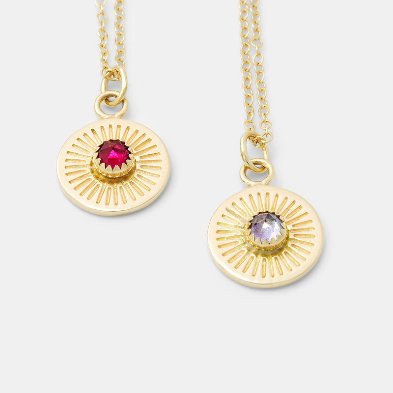 Birthstone solid gold pendant - Simone Walsh Jewellery Australia