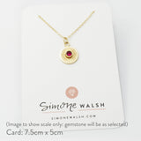 Birthstone solid gold pendant - Simone Walsh Jewellery Australia }}