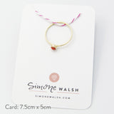 Coral gem & solid gold stacking ring - Simone Walsh Jewellery Australia }}