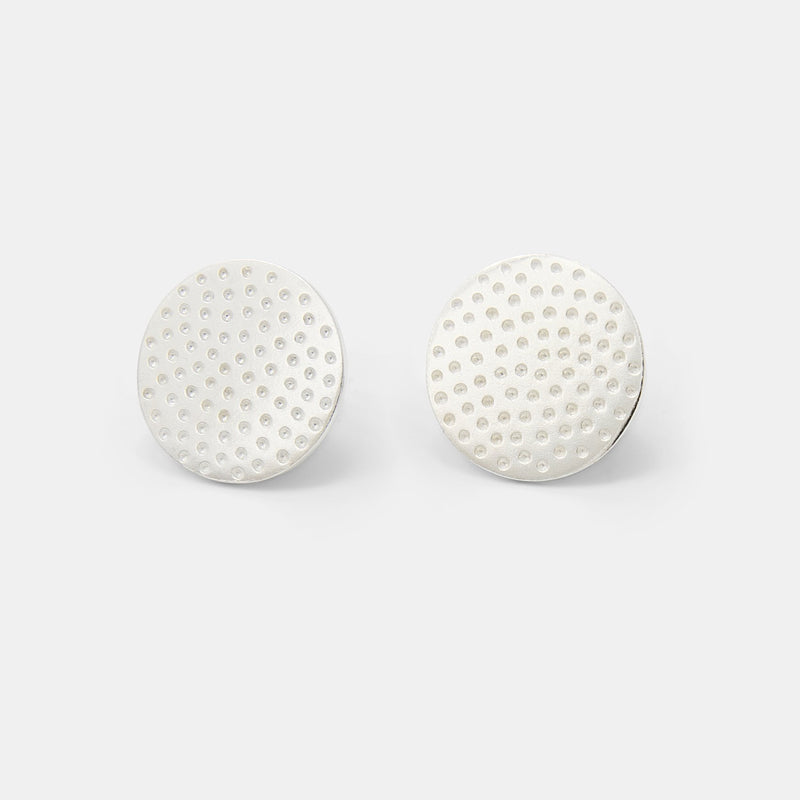 Dots texture silver stud earrings - Simone Walsh Jewellery Australia