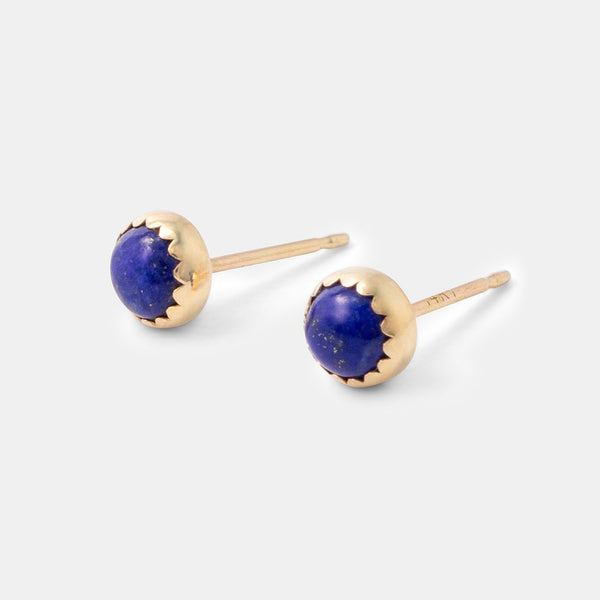 Lapis lazuli solid gold stud earrings - Simone Walsh Jewellery Australia