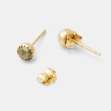 Pyrite & solid gold stud earrings - Simone Walsh Jewellery Australia }}