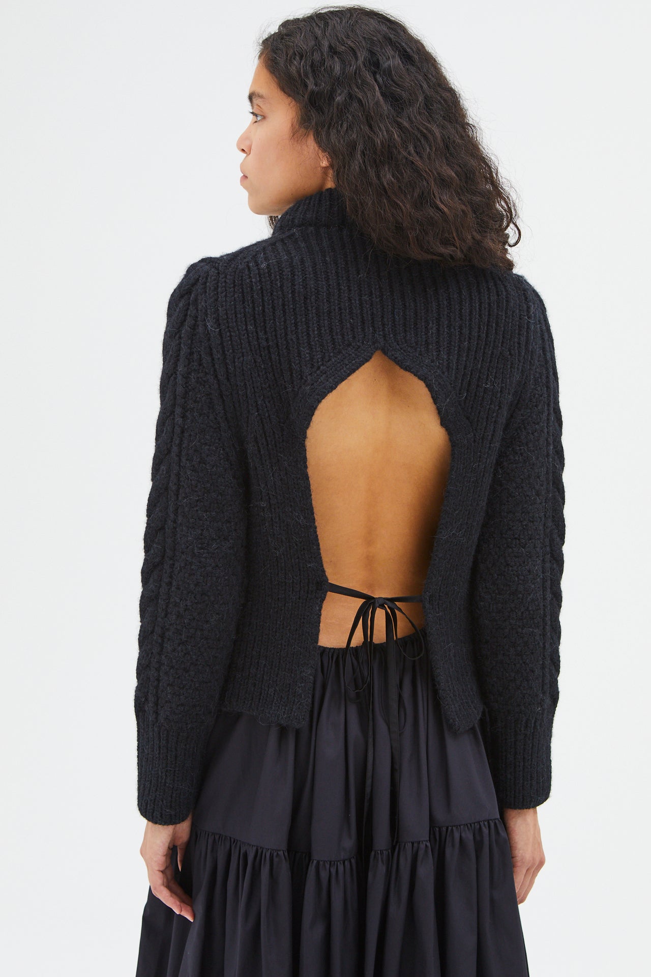 HOPE | JUMPER FISHERMAN KNIT BLACK