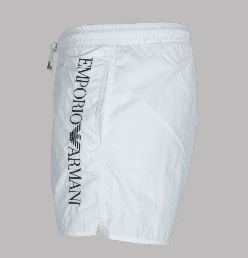 zelfmoord Zending Oranje Emporio Armani Embroidered Logo Swim Shorts White – Bronx Clothing