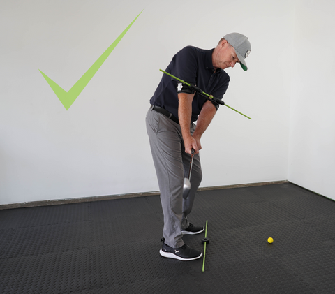 Golf Swing At waist high your club should point down the line of your stance