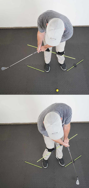 Chip shot from top down with Swing Align swing training aid