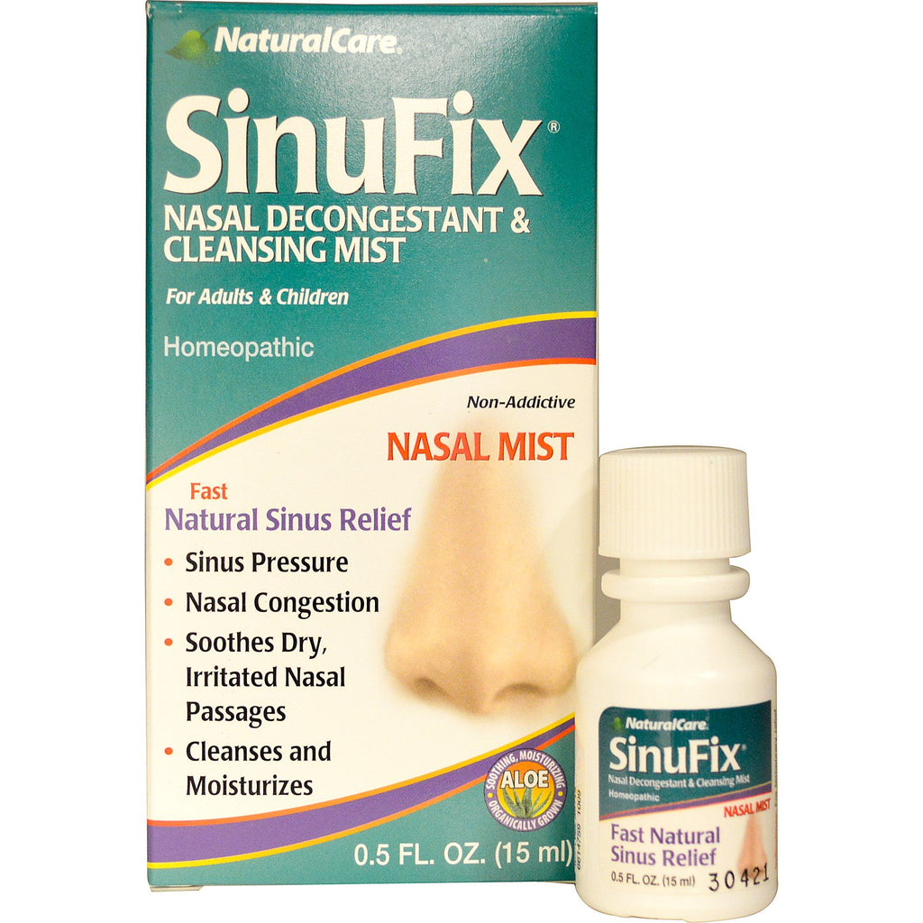 Corresponsal Muestra Interior Natural Care, SinuFix, descongestionante nasal y niebla limpiadora, 0.5 fl  oz