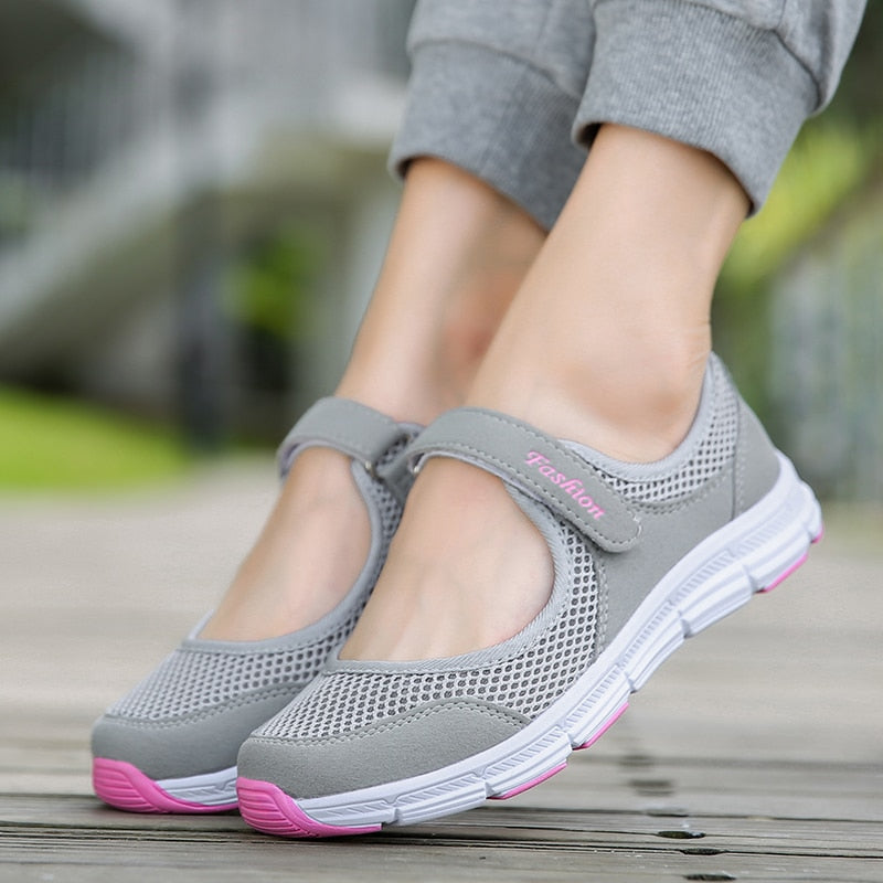 Zapatillas de deporte transpirables de verano para mujer, Mary Jane para saludables,