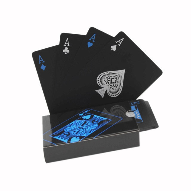 Creative Impermeable Negro Plástico PVC Poker Naipes de póker Regalos de fiesta L0Z0 