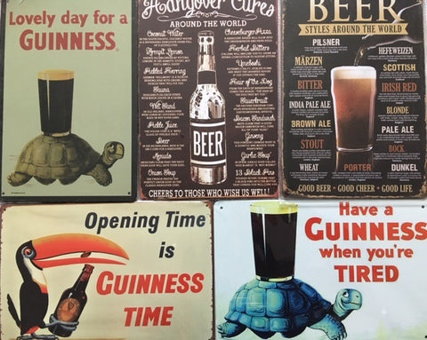 New vintage metal signs for your home bar