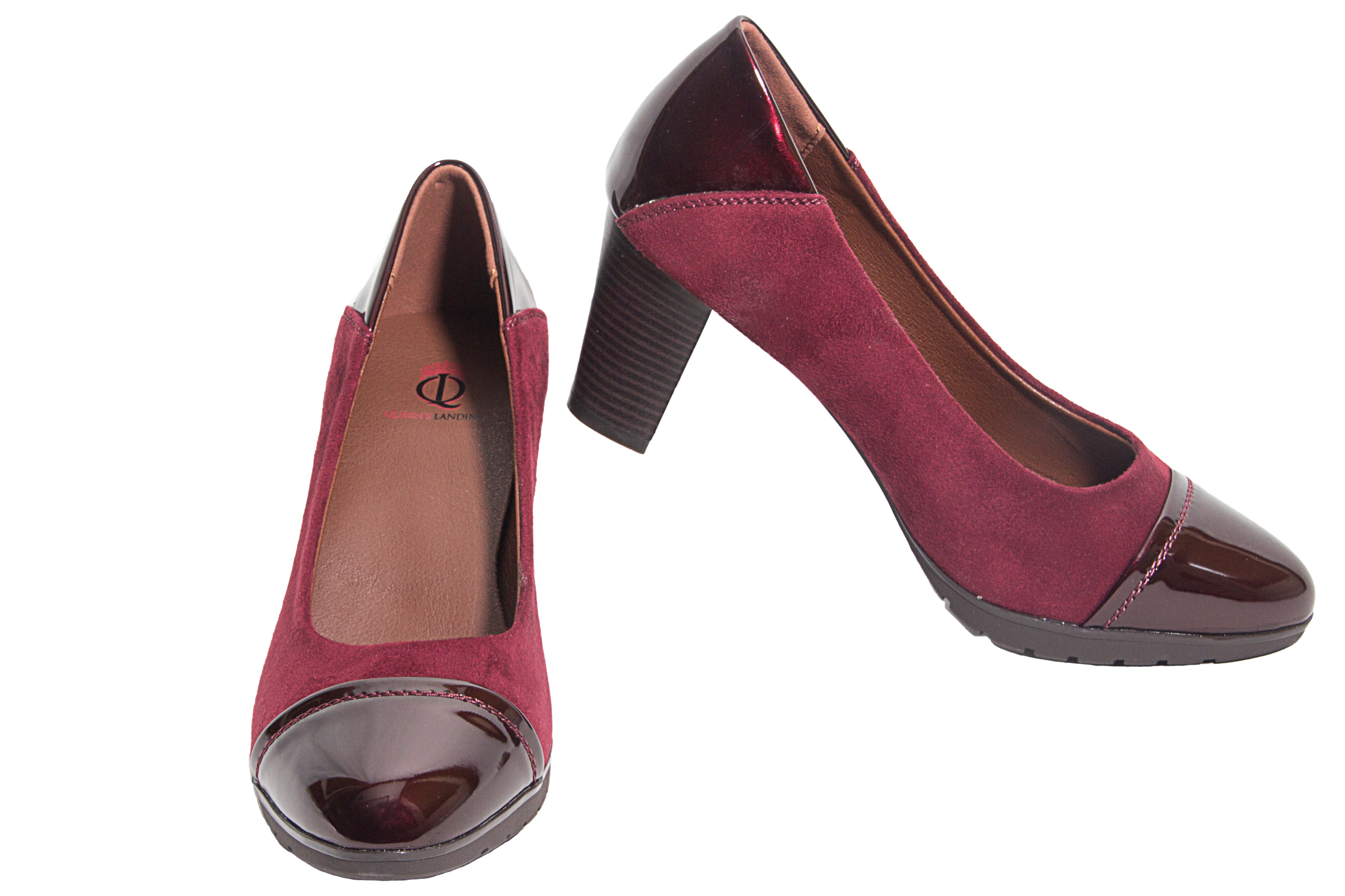 This beautiful soft padded comfortable high heels (Burgundy suede and black)