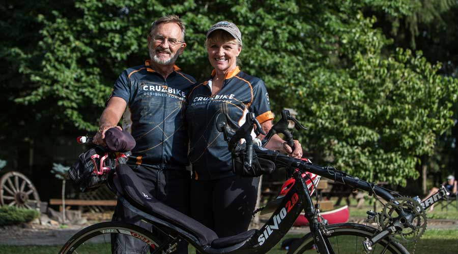 This photo is from the 2016 Cruzbike Ride Retreat when we first heard Joy and Keith's stories of adventure on their Silvios. They're amazing!