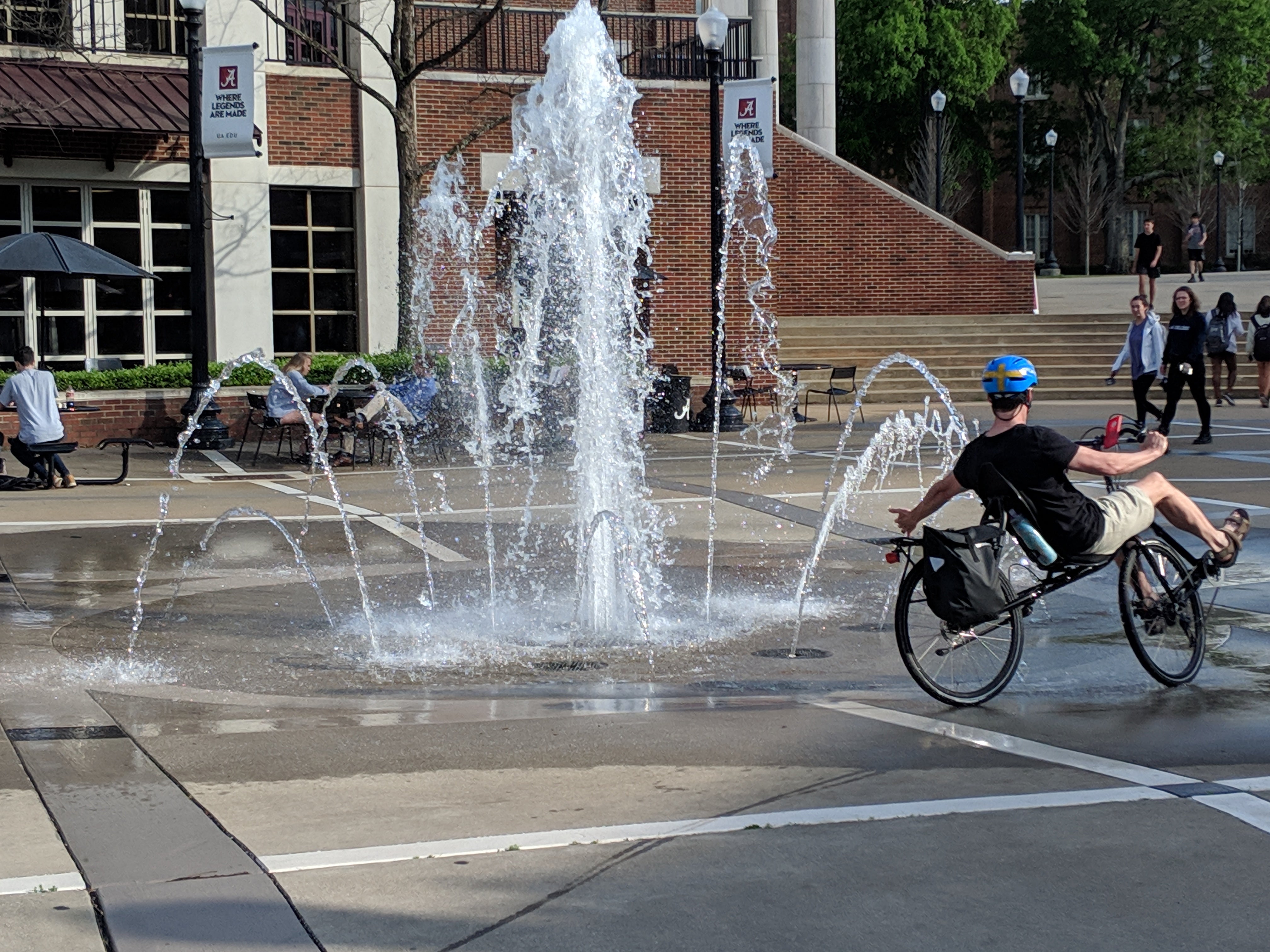 cycling the Alabama campus