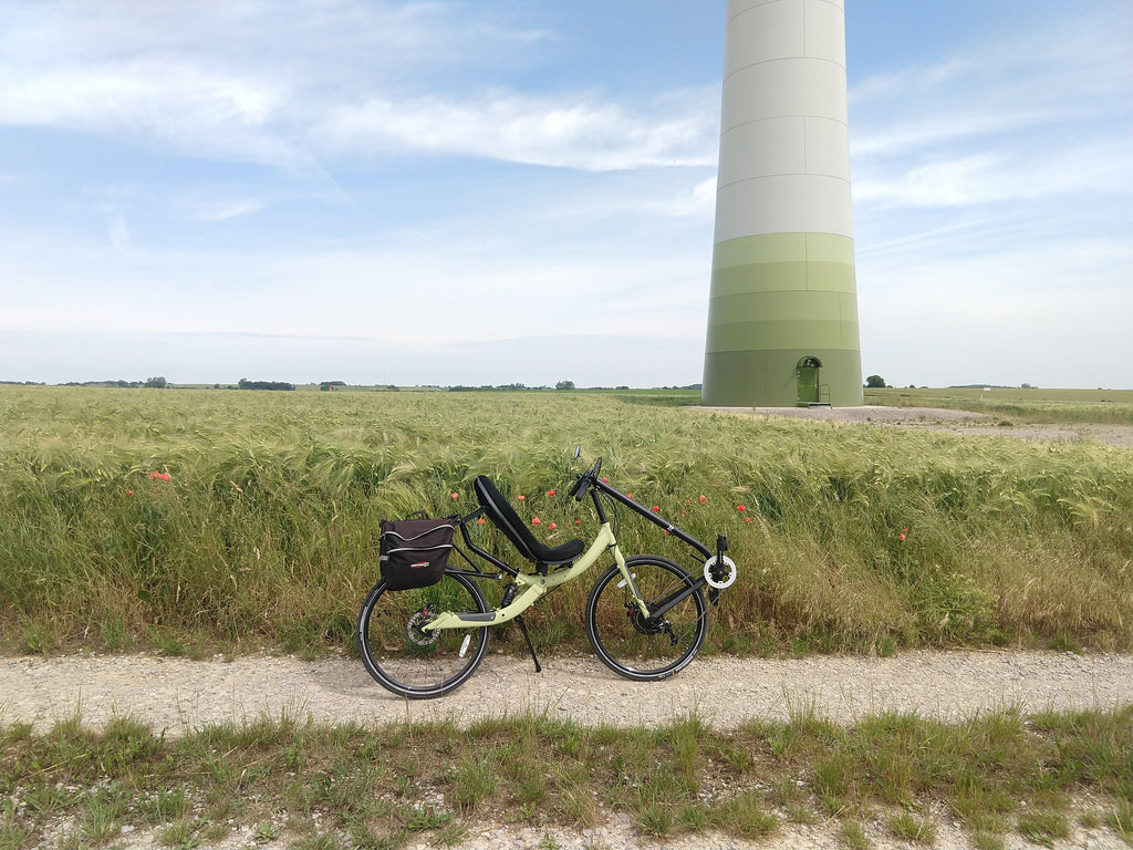 Cruzbike Q45 touring recumbent road bike outside of Rothenburg, Germany