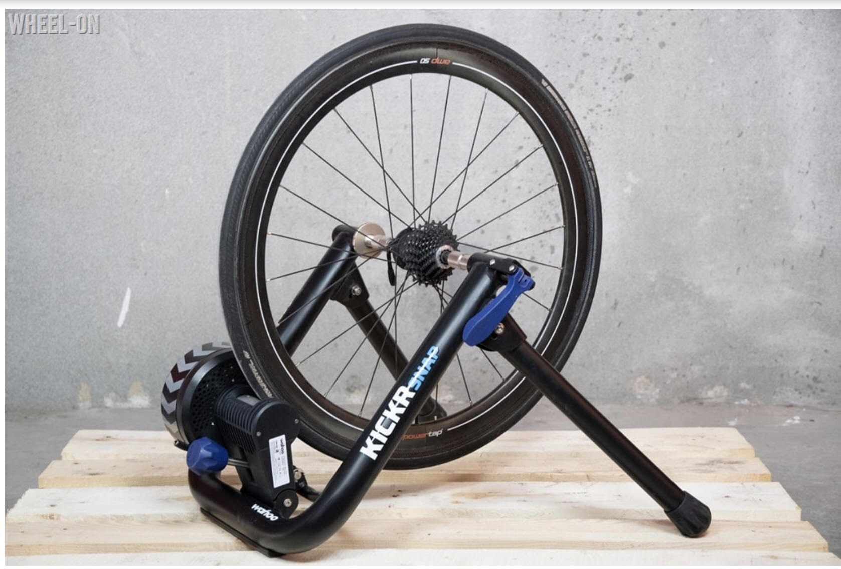 Wheel-on indoor bicycle trainer