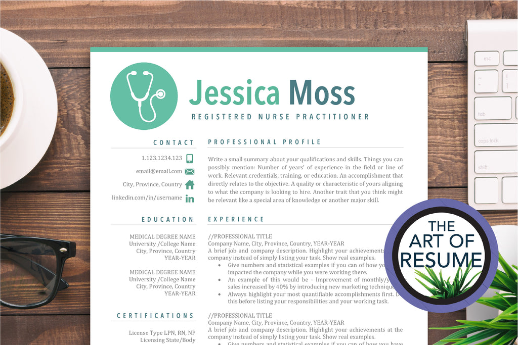 RN Nursing Resume Template Design, Medical Doctor CV Format Free Cover Letter