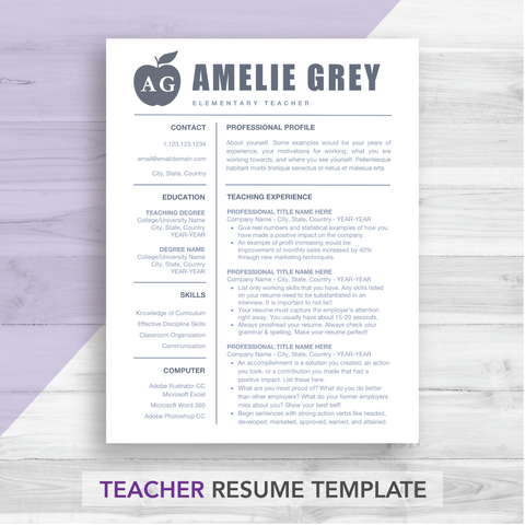 Teacher Resume Format Design