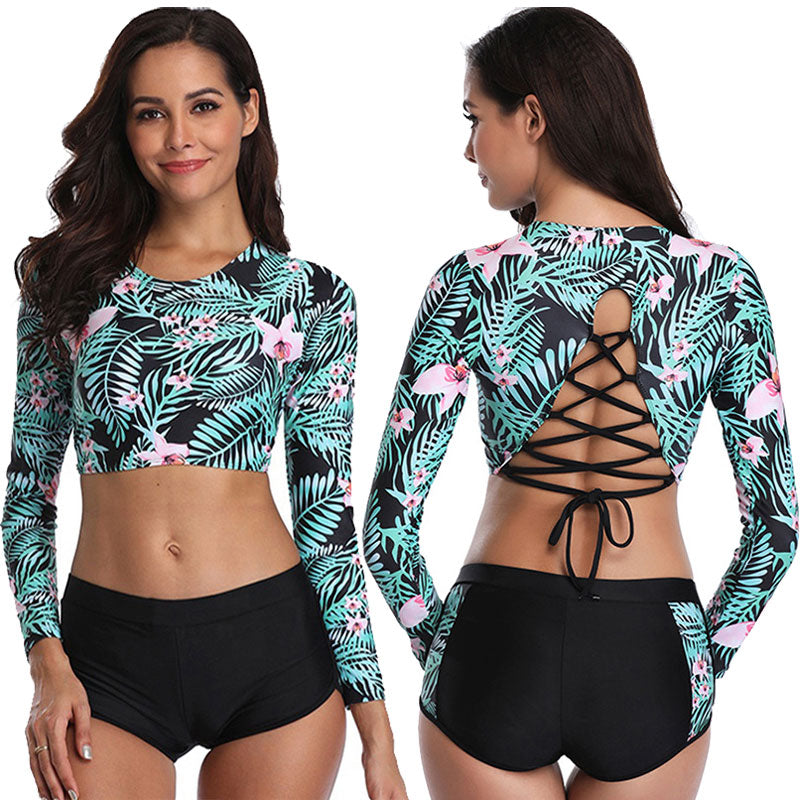 women's long sleeve bathing suit top