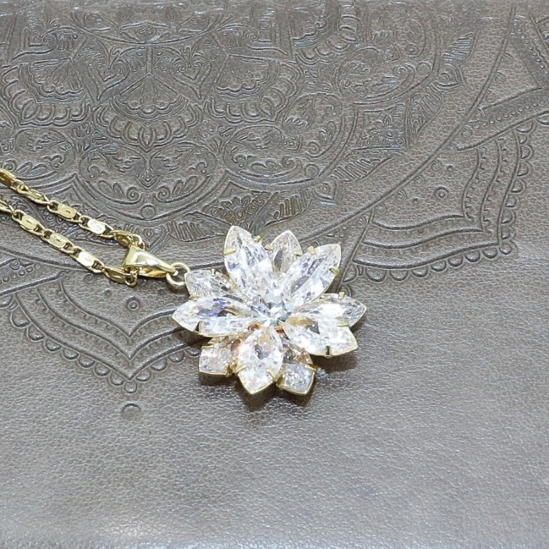 crystal flower pendant