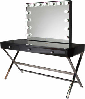 Glamster LED Makeup Mirror - Black - Glamour Makeup Mirrors 